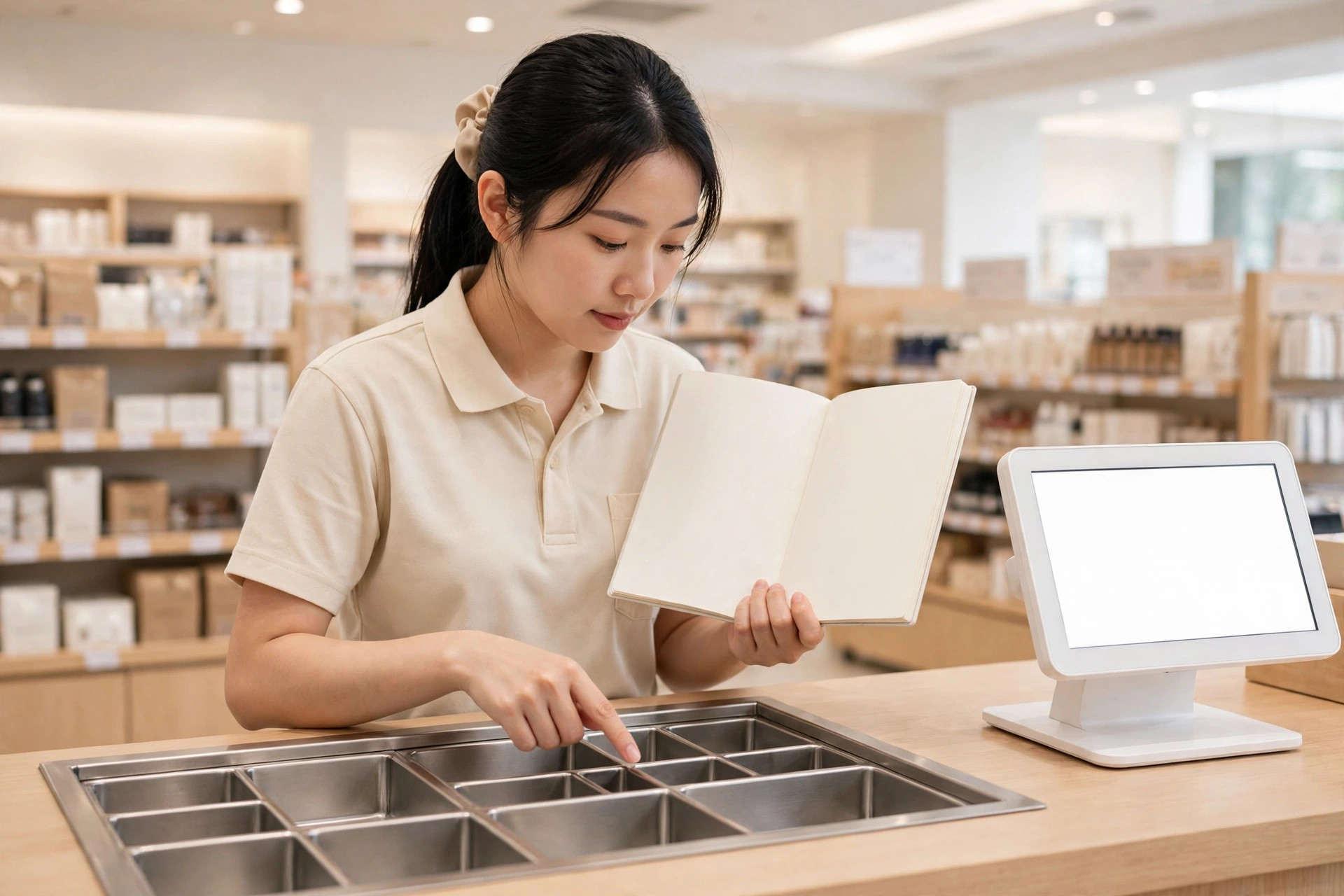 《門市收銀找續托盤消毒檢查紀錄管理》