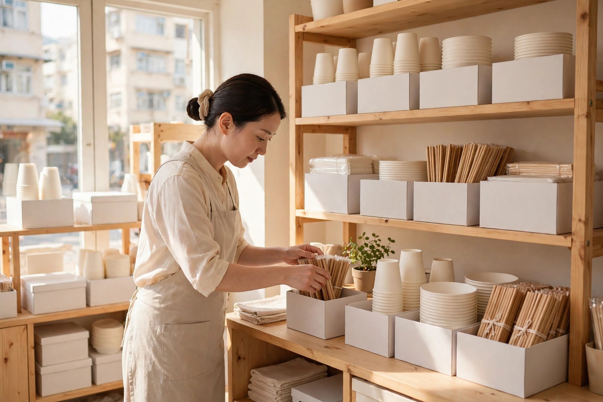 門市即棄餐具管理