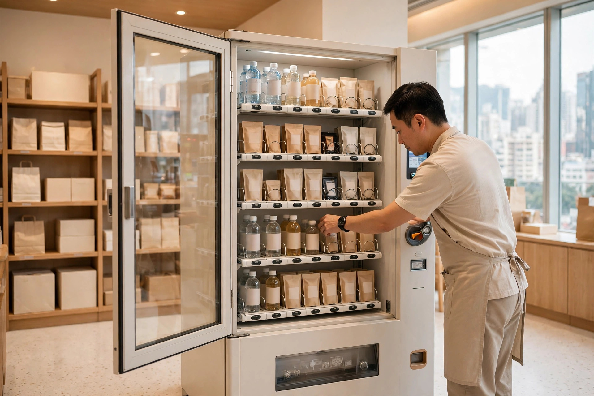 商戶店內顧客自助售賣機商品管理：選品、定價、保質期、暢銷分析、季節調整與供應商對數