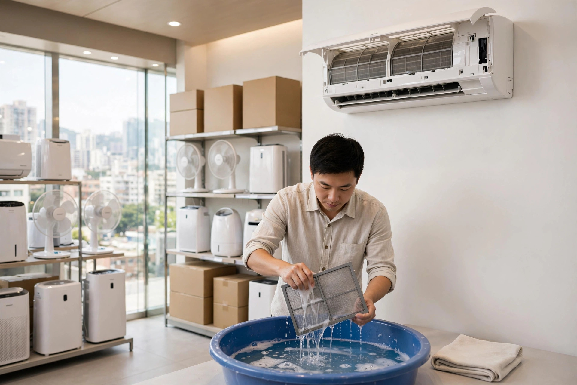 門市冷氣隔塵網：清洗、更換、保養