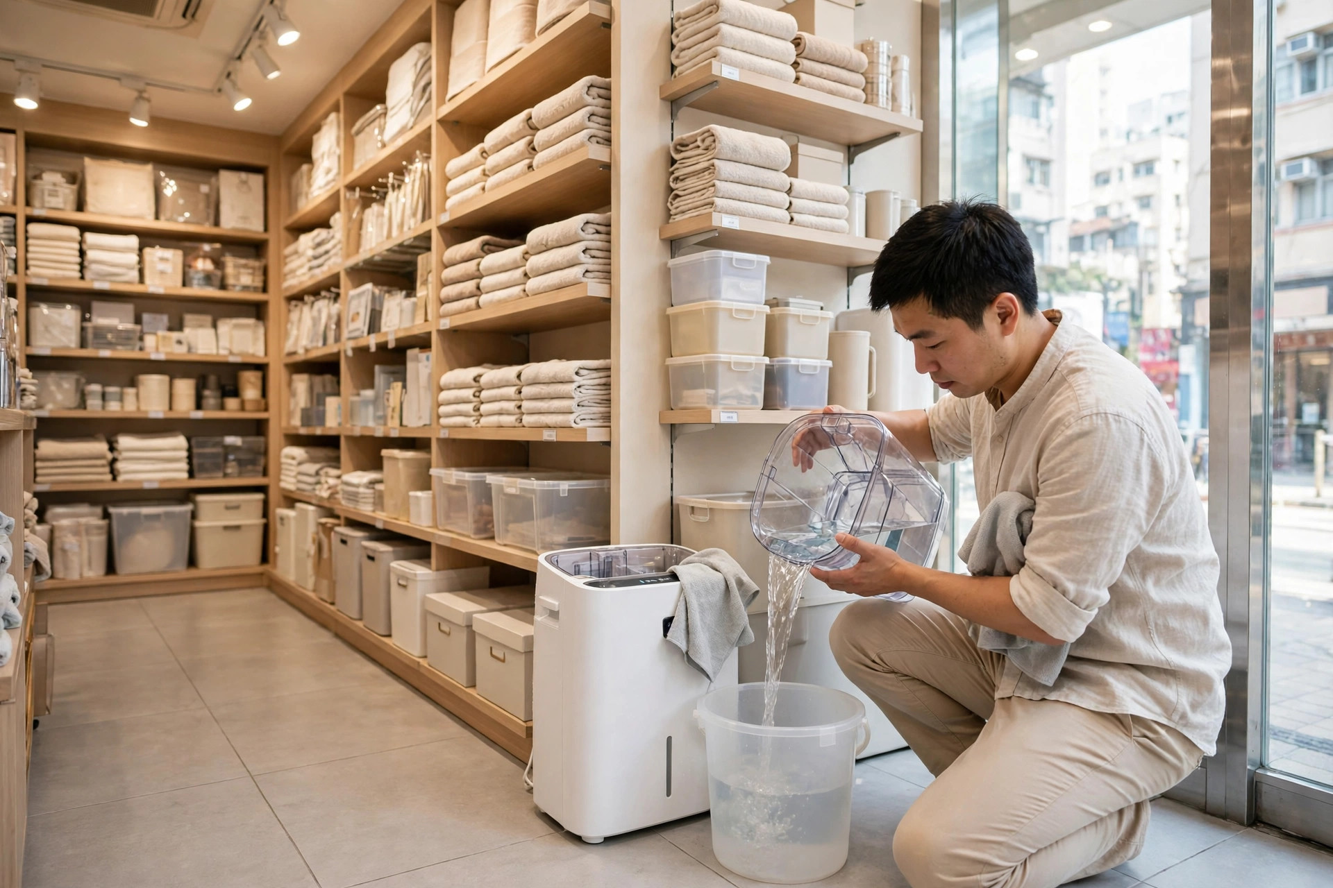門市除濕機管理：選購、擺放、去水與保養