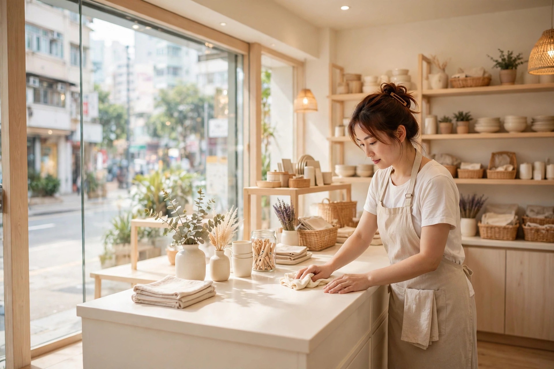 門市開店前準備與收店後結算流程：保安巡視、燈光、備用金核對同次日準備